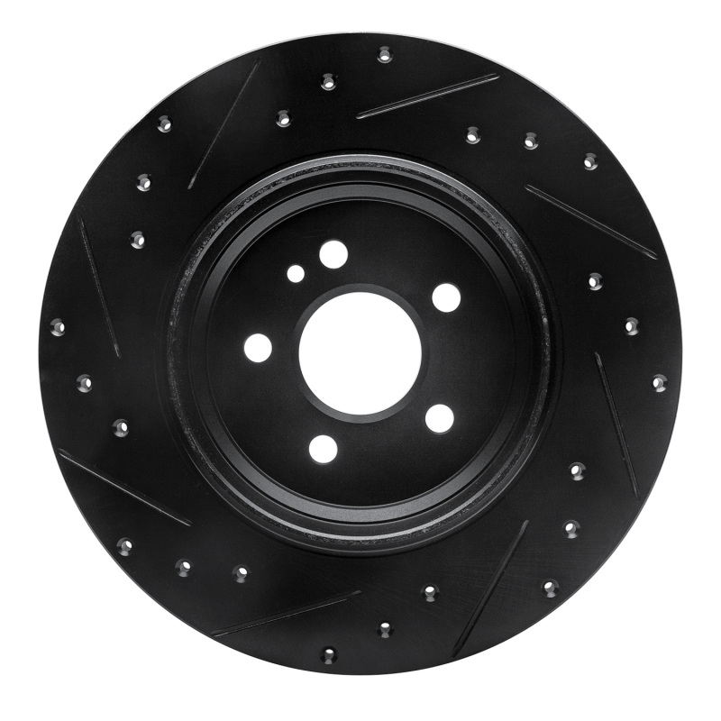 Mercedes-Benz ML500 Brake Rotor (1) - Rear Right - R1 Concepts - Drilled & Slotted - Black - `00-`05